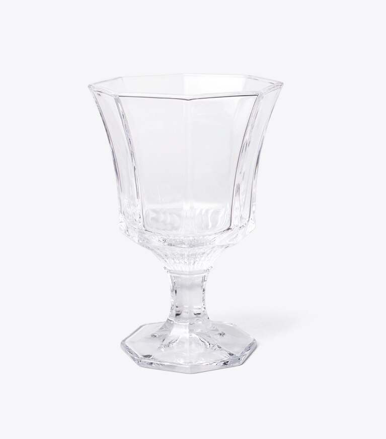 Tory Burch designer vaisselle Verre à eau en verre pressé, lot de 4 dans Clear de face