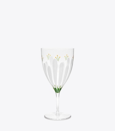 Tory Burch designer vaisselle Verre à eau Spring Meadow, lot de 2 dans Clear de face