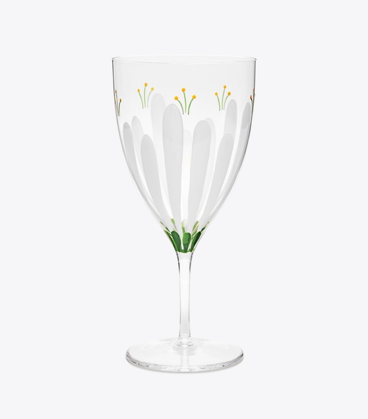 Tory Burch designer vaisselle Verre à eau Spring Meadow, lot de 2 dans Clear de face