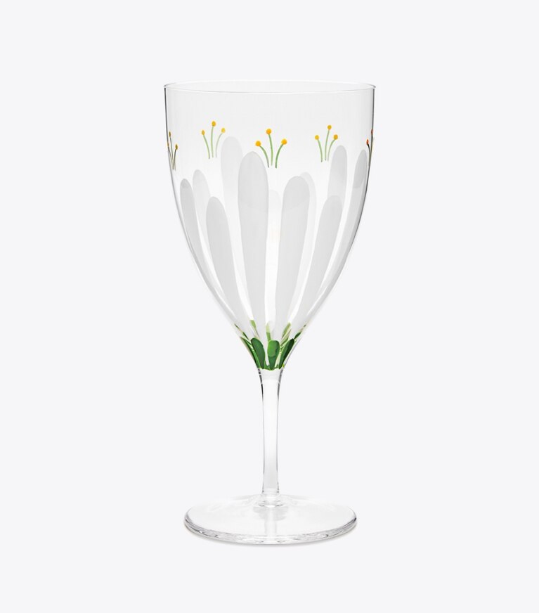 Tory Burch designer vaisselle Verre à eau Spring Meadow, lot de 2 dans Clear de face