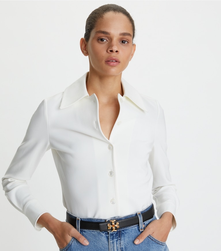 Tory Burch designer gürtel Verzierter Eleanor Gürtel, 2,5 cm in Black front