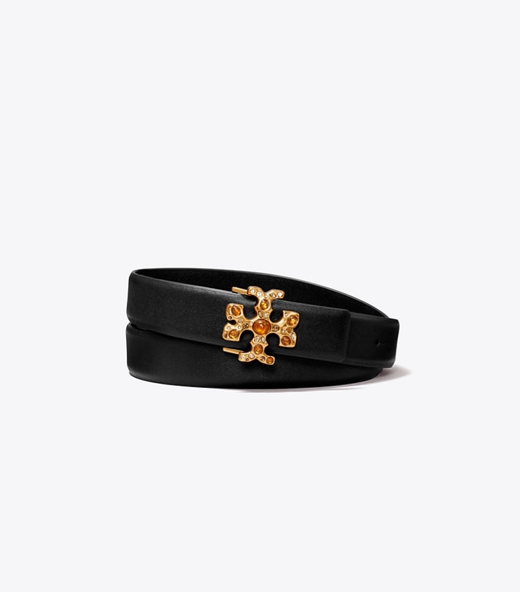 Tory Burch designer gürtel Verzierter Eleanor Gürtel, 2,5 cm in Black front