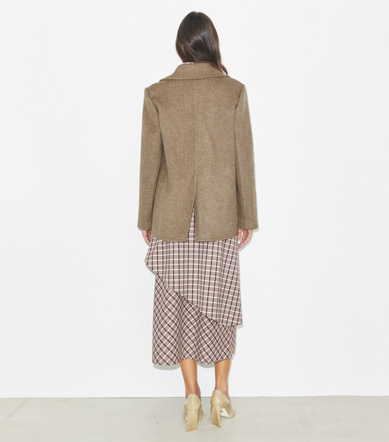 Tory Burch designer manteaux Veste décontractée en sergé in Ashed Mocha front