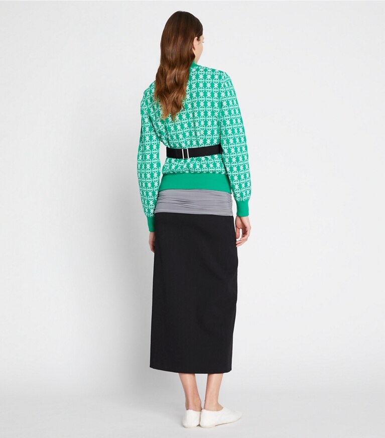 Tory Sport designer vestes Veste en jacquard technique in Vineyard Column T front
