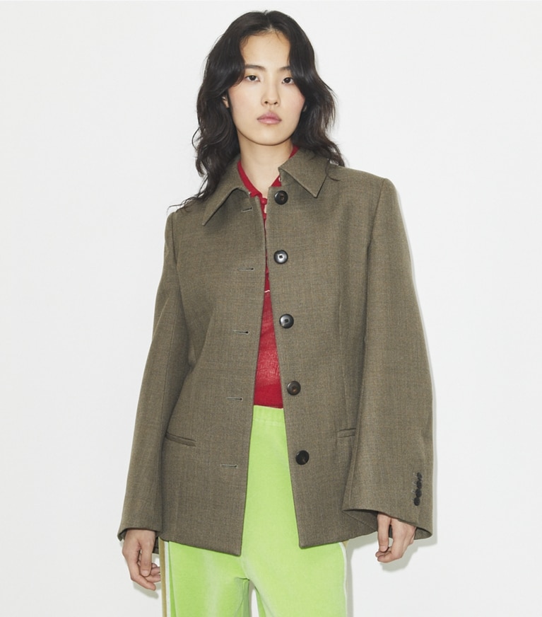 Tory Burch designer vestes Veste en laine in Brown front