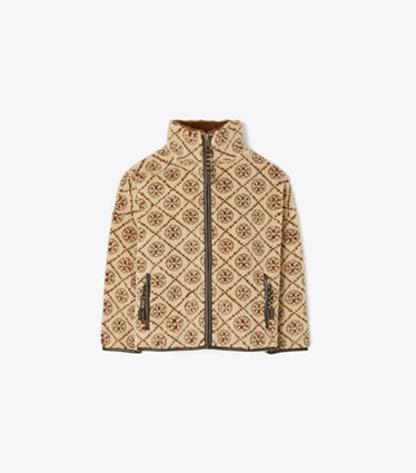 Tory Burch designer manteaux Veste en polaire T Monogram in Oatmeal front