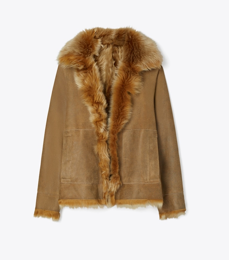 Tory Burch designer vestes Veste en rason dans Beige compactable et réversible