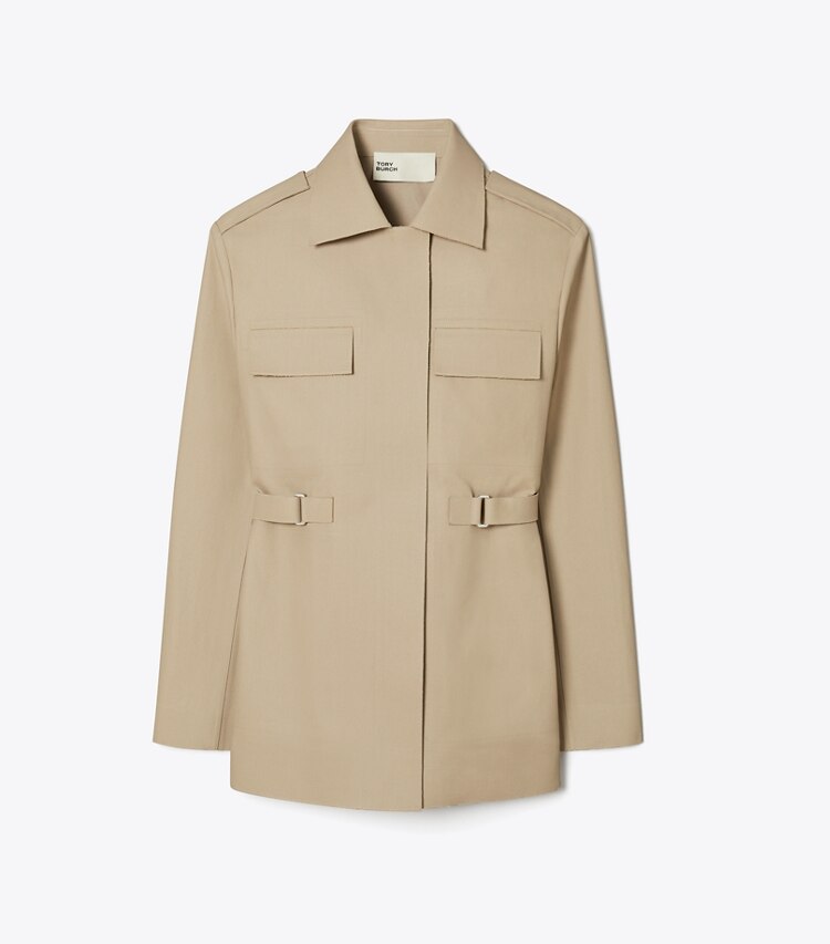 Tory Burch designer vestes Veste en toile in Silver Taupe front