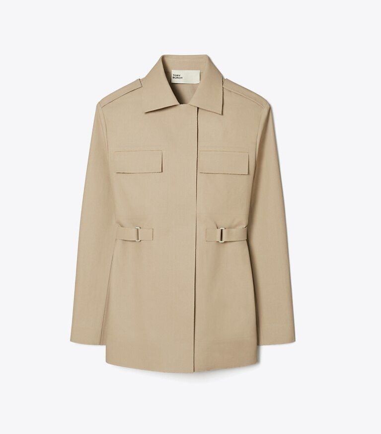 Tory Burch designer vestes Veste en toile in Silver Taupe front