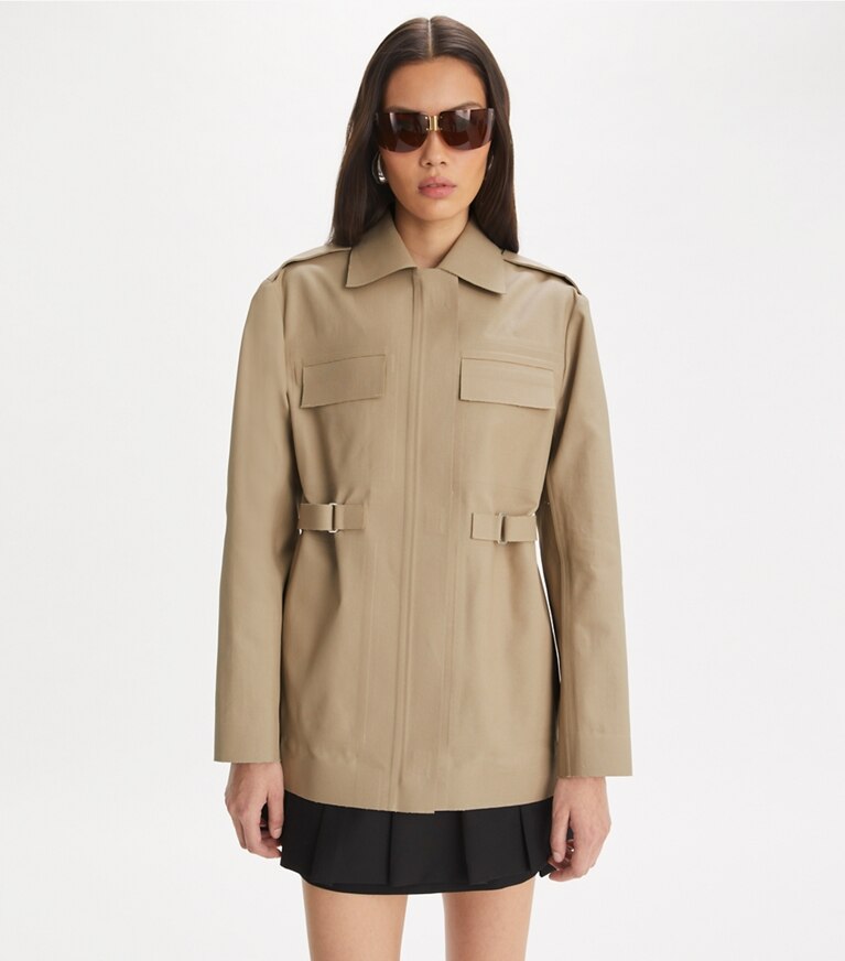 Tory Burch designer vestes Veste en toile in Silver Taupe front