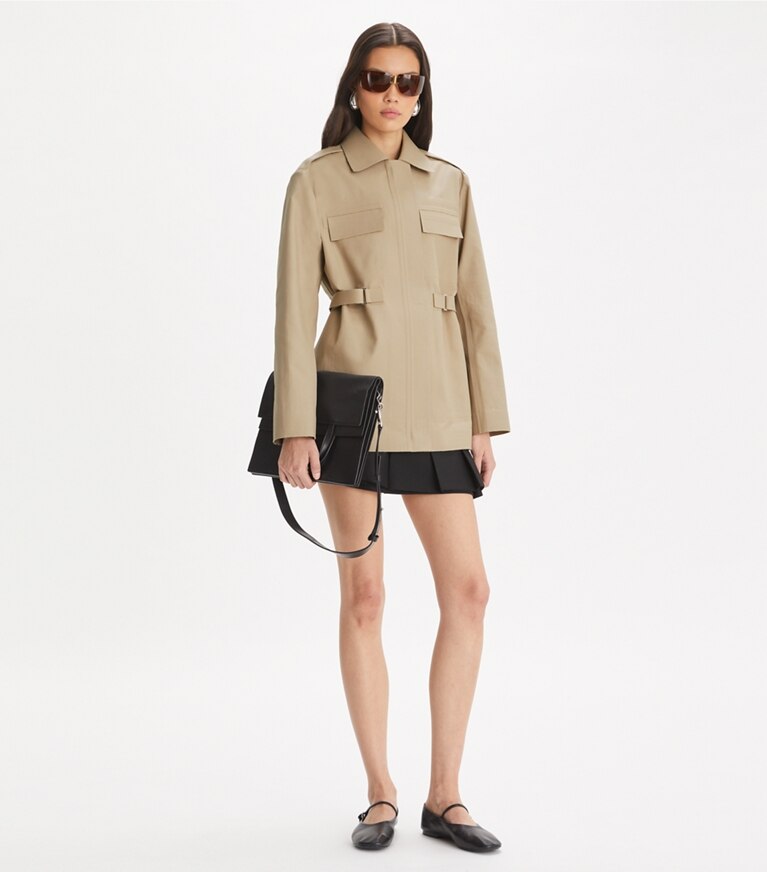 Tory Burch designer vestes Veste en toile in Silver Taupe front