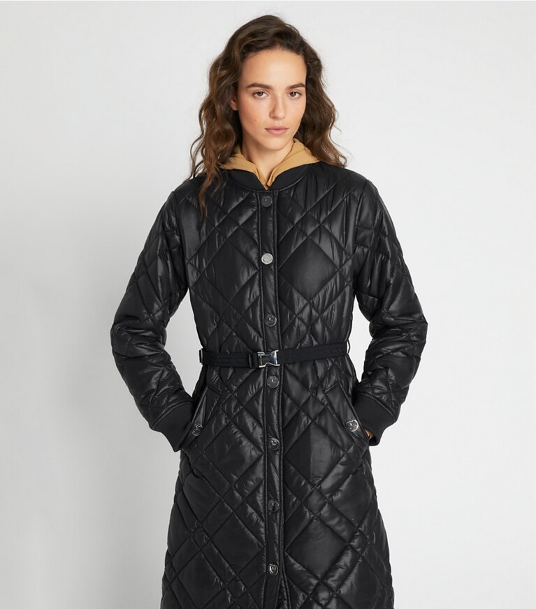 Tory Burch designer manteaux Veste matelassée Loriner in Black front