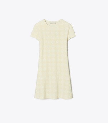Tory Burch diseñador ropa de playa Vestido camisero con logotipo de jacquard Terry en NEW IVORY frente