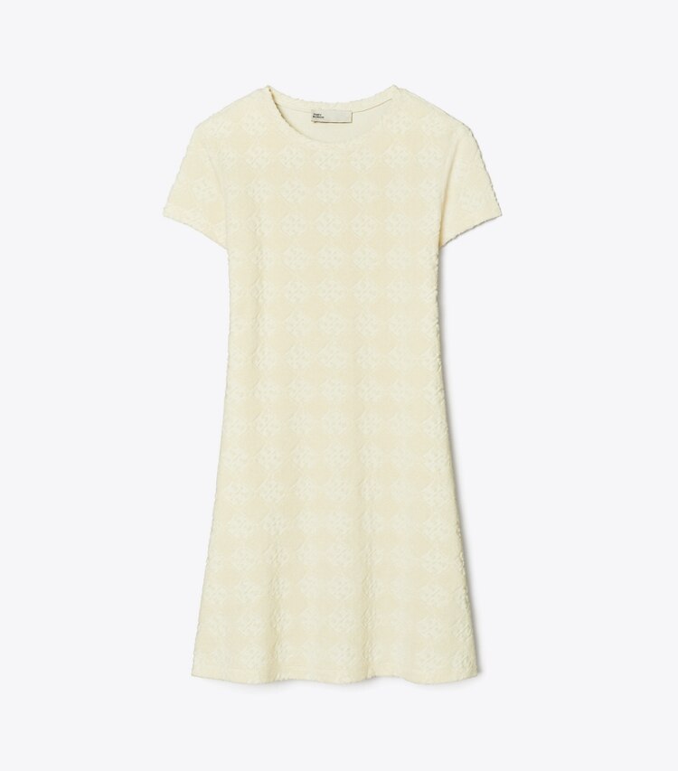 Tory Burch diseñador ropa de playa Vestido camisero con logotipo de jacquard Terry en NEW IVORY frente