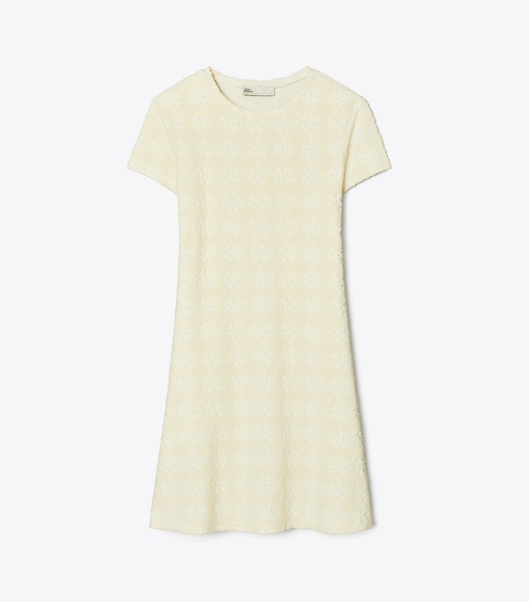 Tory Burch diseñador ropa de playa Vestido camisero con logotipo de jacquard Terry en NEW IVORY frente