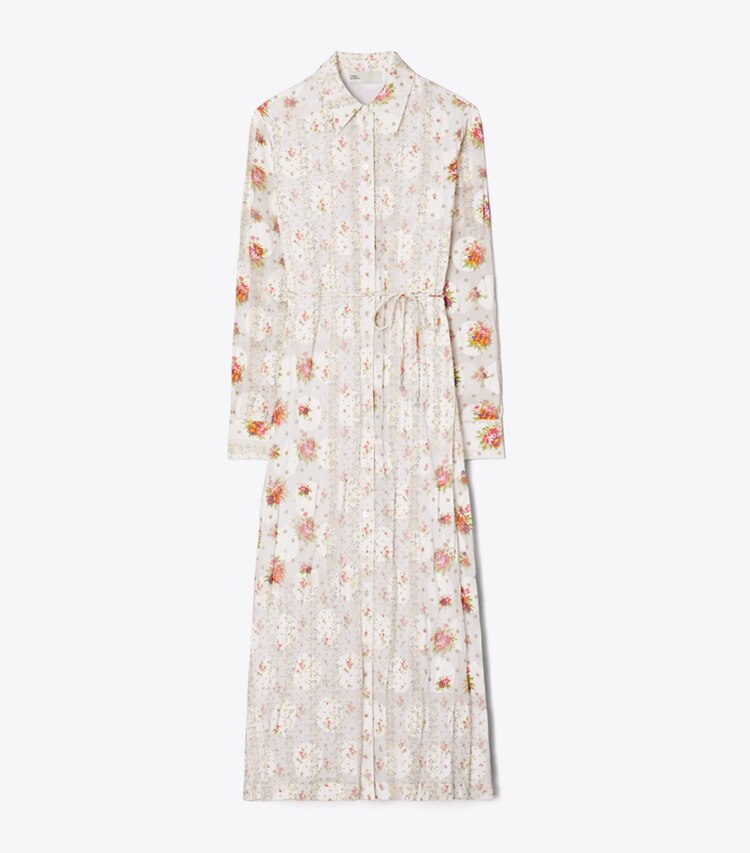 Tory Burch diseñador vestidos Vestido camisero de jacquard de algodón en Multi Floral frente