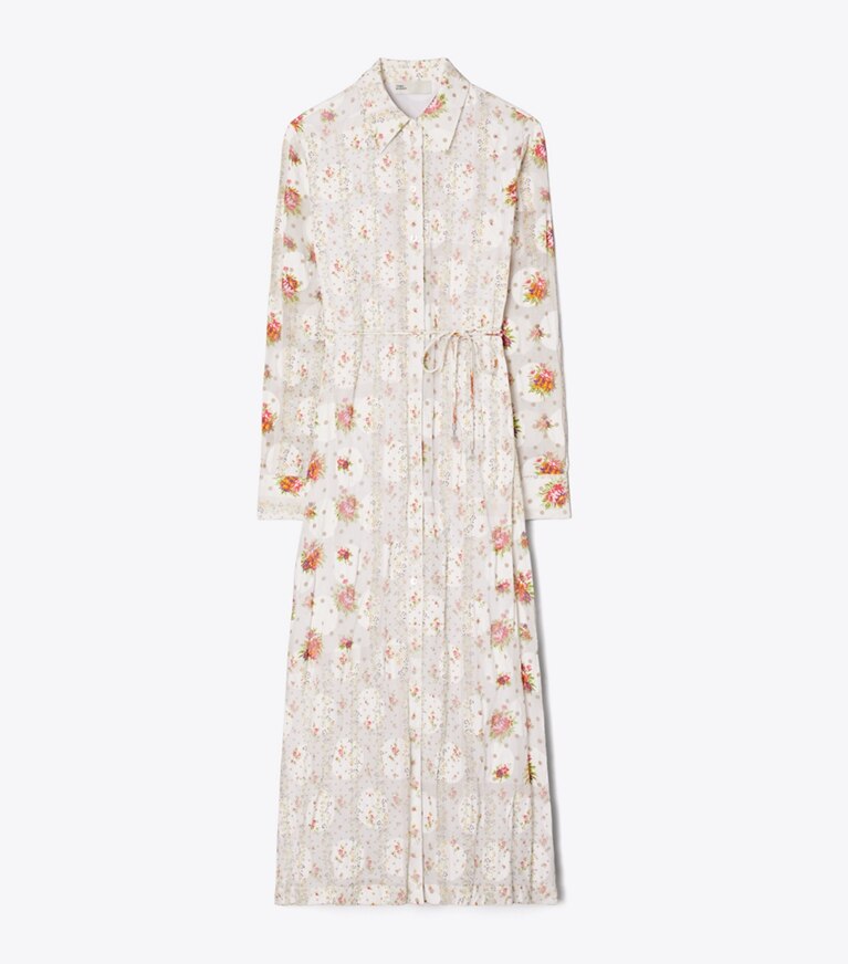 Tory Burch diseñador vestidos Vestido camisero de jacquard de algodón en Multi Floral frente