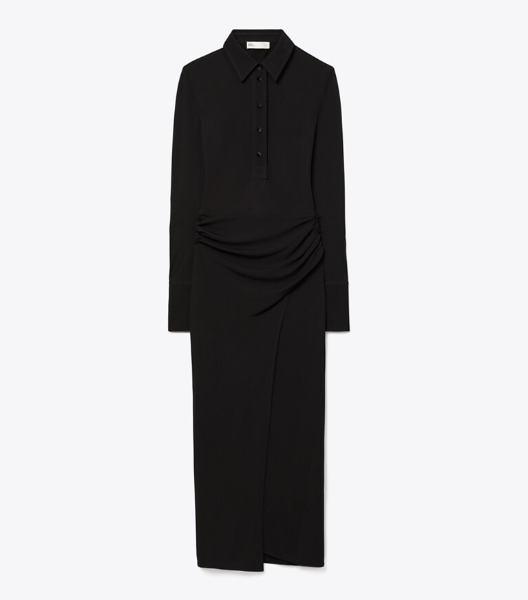 Tory Burch diseñador vestidos Vestido camisero de jersey en Black frente