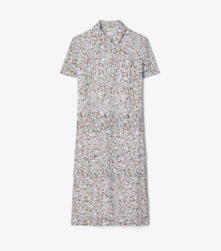 Tory Burch diseñador vestidos Vestido camisero de viscosa estampada en Blue Floral frente