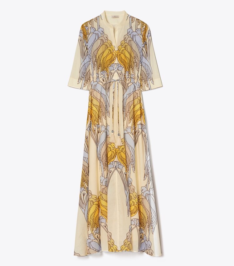 Tory Burch diseñador vestidos Vestido camisero estampado en SAND DECO CRANE GEO frente
