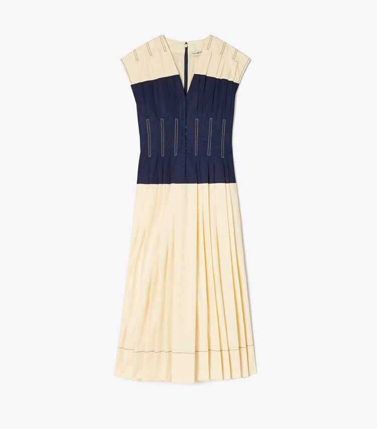 Tory Burch diseñador vestidos Vestido Claire McCardell de popelina de algodón en French Cream frontal