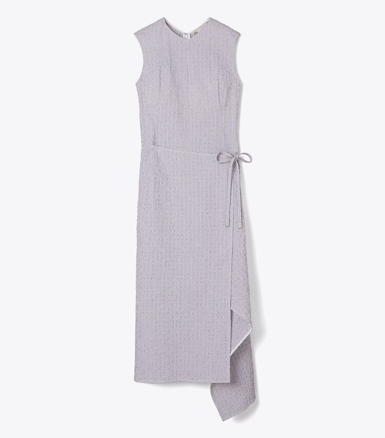Tory Burch diseñador vestidos Vestido cruzado de algodón asimétrico en White / Pink frente