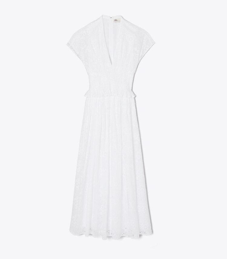 Tory Burch diseñador vestidos Vestido de algodón con ojales en White frente