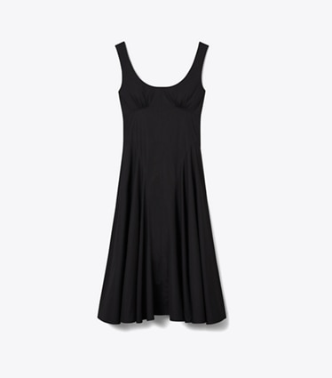 Tory Burch diseñador vestidos Vestido de breteles de algodón en Black frente