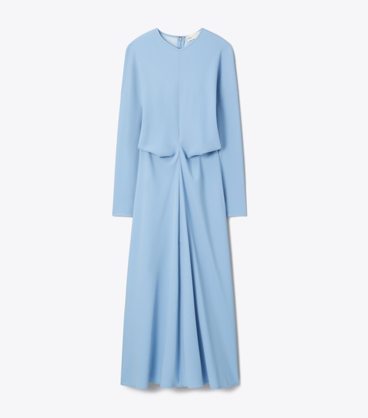 Tory Burch diseñador vestidos Vestido de crepé de satén en Blue Porcelain frente