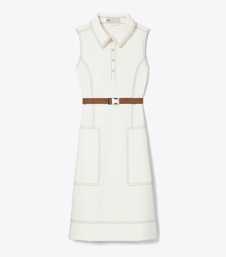 Tory Burch diseñador vestidos Vestido de golf con puntadas Pick en NEW IVORY frente