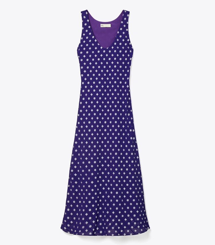 Tory Burch diseñador vestidos Vestido de jacquard en Ballpoint Ink Nothing Ditsy frente