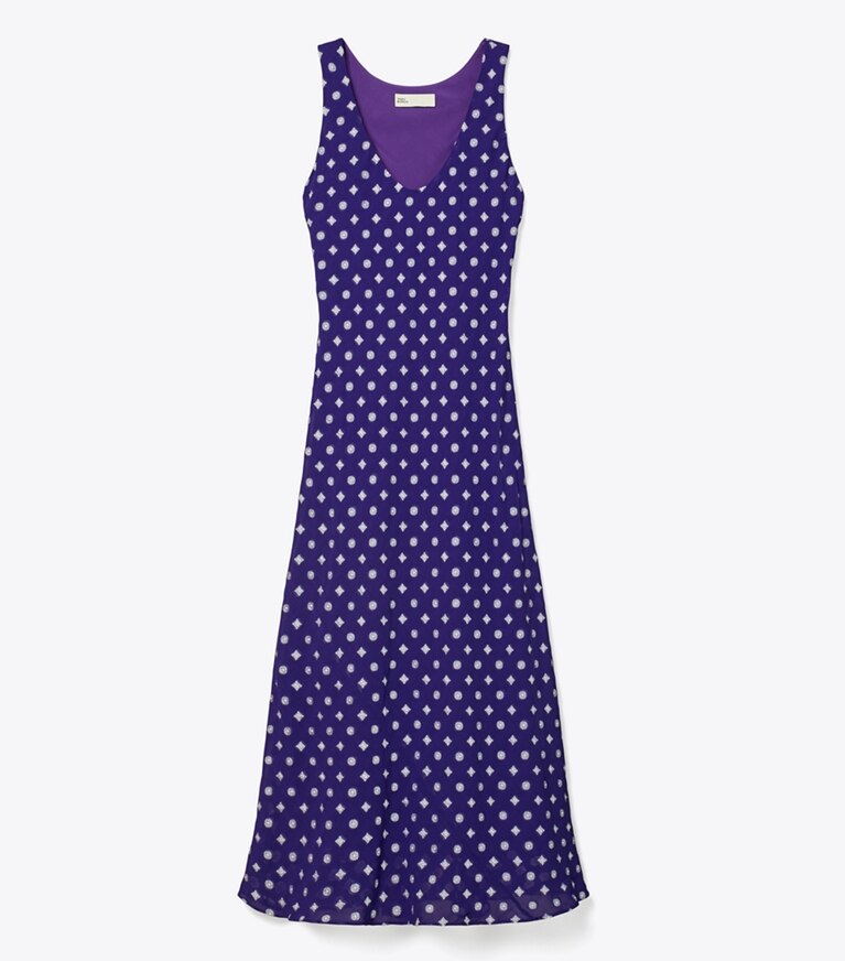 Tory Burch diseñador vestidos Vestido de jacquard en Ballpoint Ink Nothing Ditsy frente