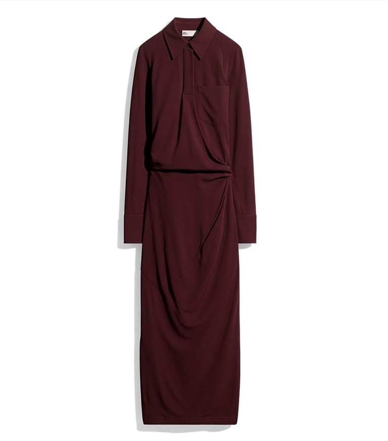 Tory Burch diseñador vestidos Vestido de jersey con puños en Mahogany adicional