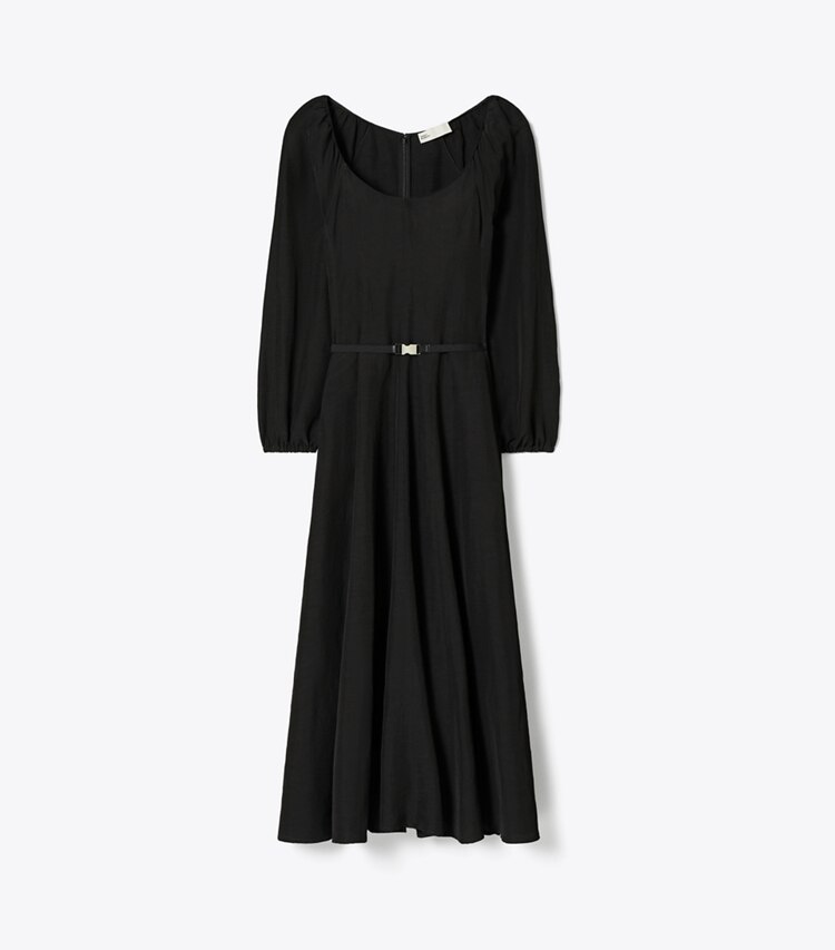 Tory Burch diseñador vestidos Vestido de lino en Black frente