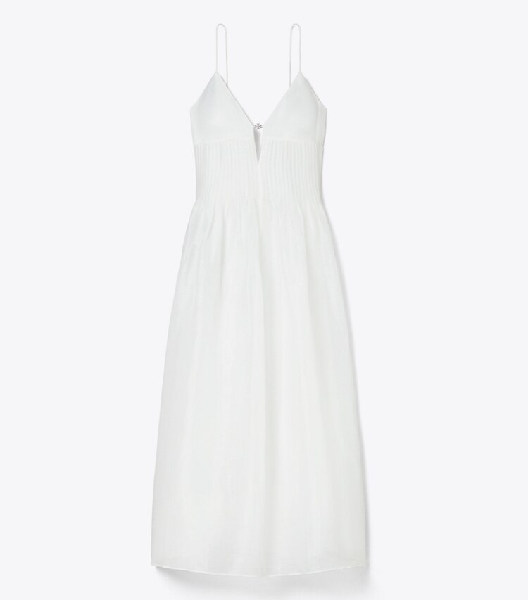 Tory Burch diseñador vestidos Vestido de lino en White frente