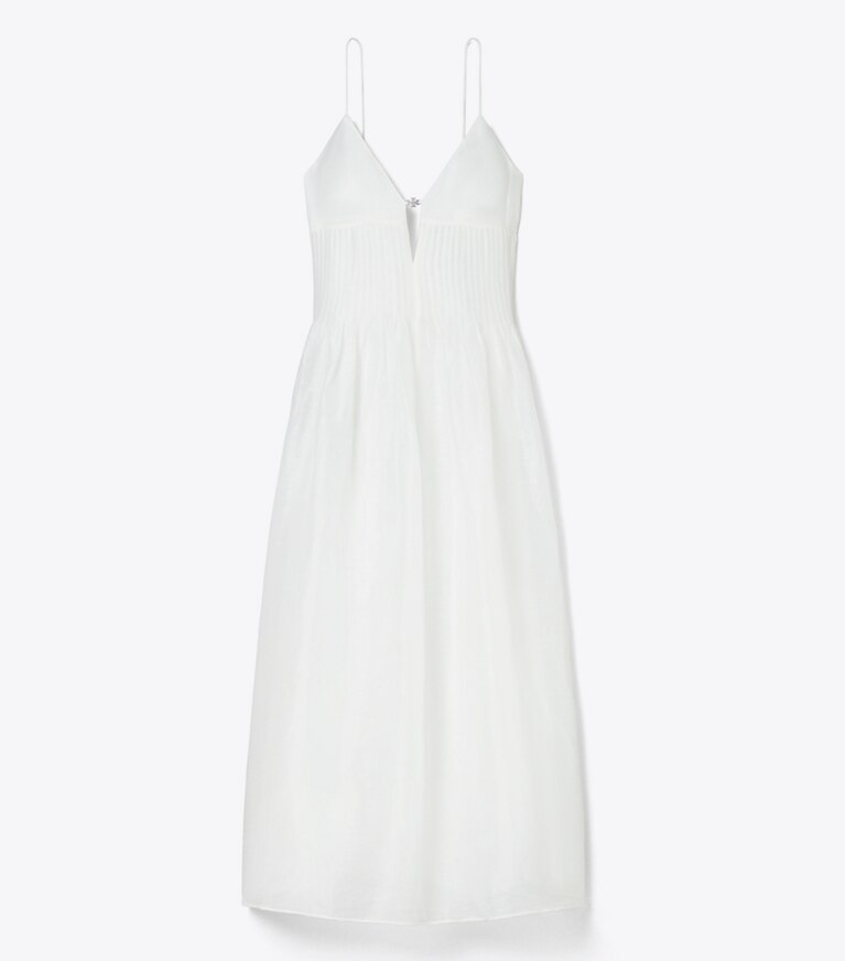Tory Burch diseñador vestidos Vestido de lino en White frente