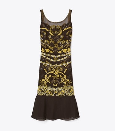 Tory Burch diseñador vestidos Vestido de malla con adornos en Coconut frente