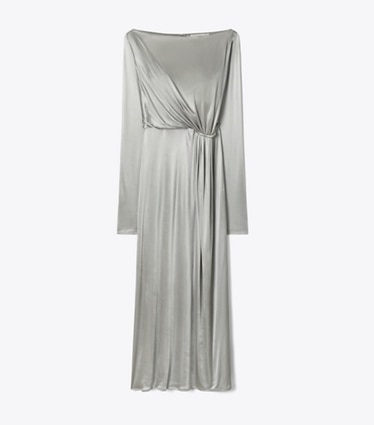 Tory Burch diseñador vestidos Vestido de punto fruncido en Gray frente