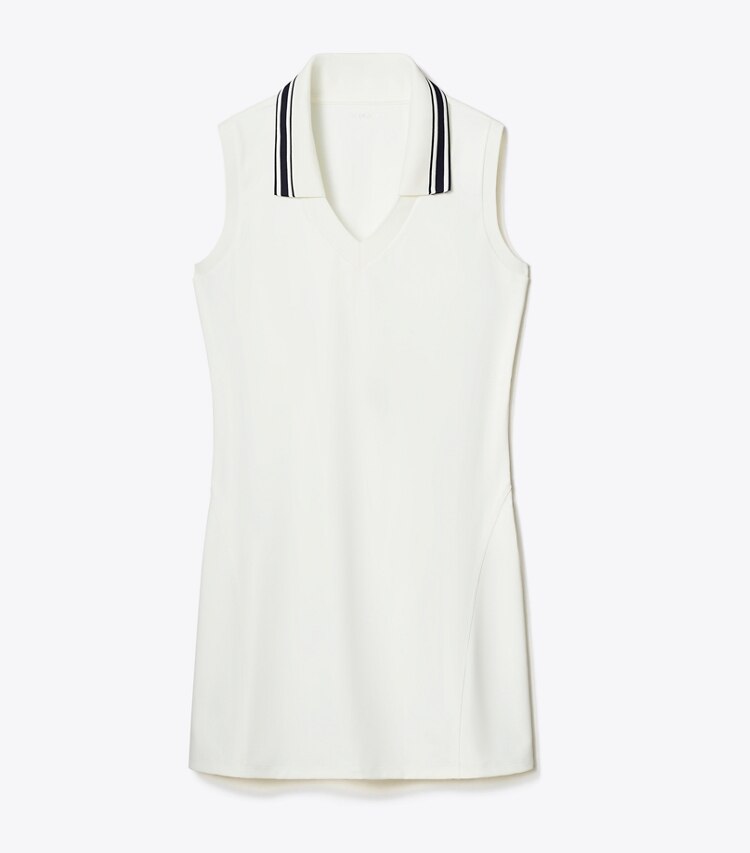 Tory Burch diseñador vestidos Vestido de tenis con cuello en V en Snow White frente