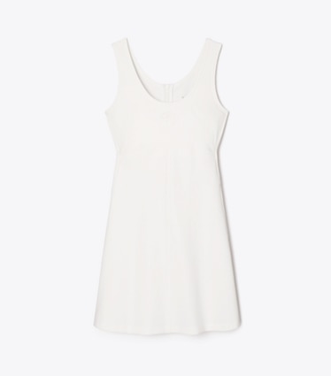 Tory Burch diseñador tops Vestido de tenis con logo en relieve en Snow White frente