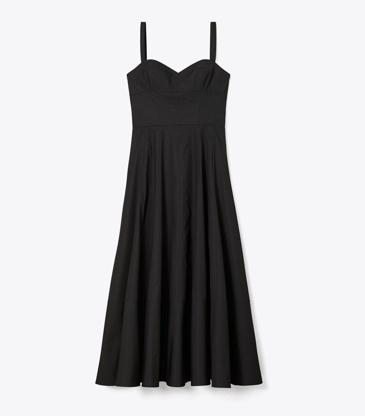 Tory Burch diseñador vestidos Vestido de verano de poplín en Black frente