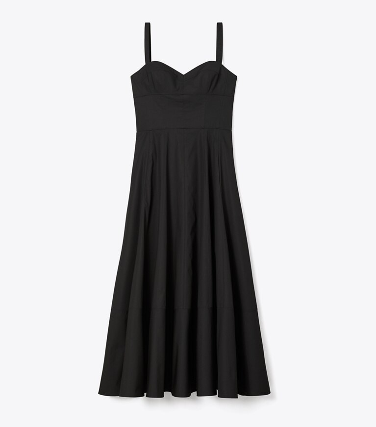 Tory Burch diseñador vestidos Vestido de verano de poplín en Black frente