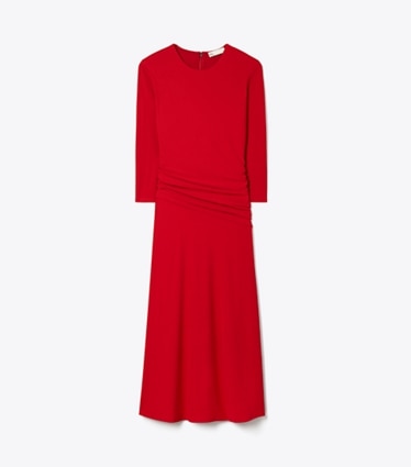 Tory Burch diseñador vestidos Vestido de viscosa acampanado en Toucan Red frente