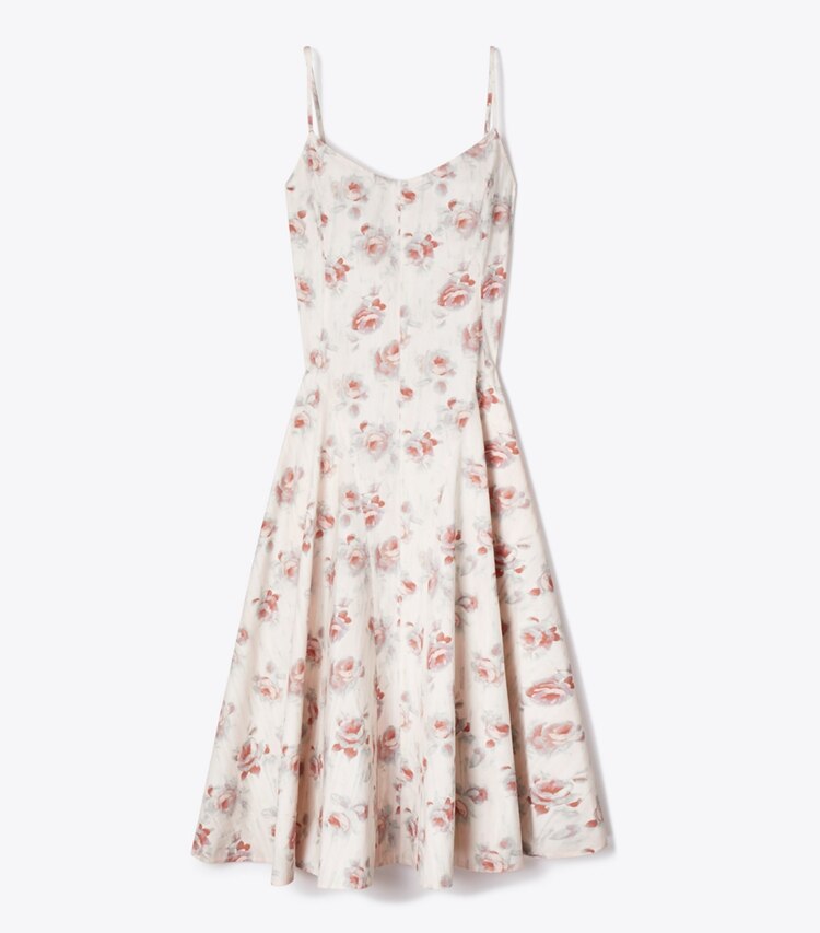 Tory Burch diseñador vestidos Vestido estampado sin mangas en Pink Roses frente
