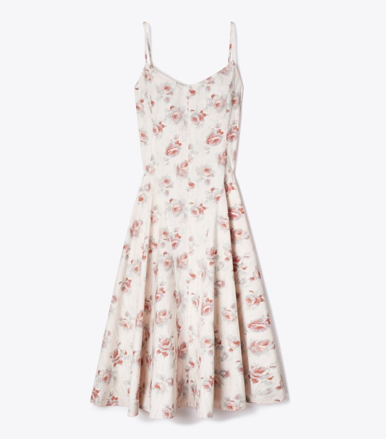 Tory Burch diseñador vestidos Vestido estampado sin mangas en Pink Roses frente