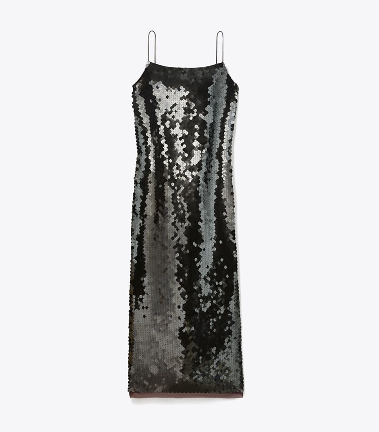 Tory Burch diseñador vestidos Vestido lencero con lentejuelas en Dark Scarlet frente