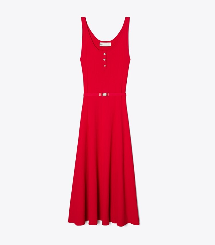 Tory Burch diseñador vestidos Vestido sin mangas Henley en Bright Red frente