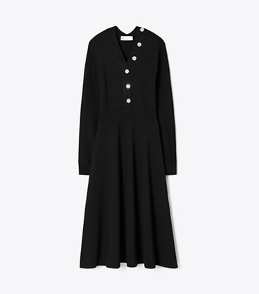 Tory Burch diseñador vestidos Vestido suéter en Black frente