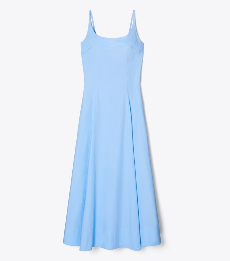 Tory Burch diseñador vestidos Vestido tipo Tank de poplín en Washed Sky frente