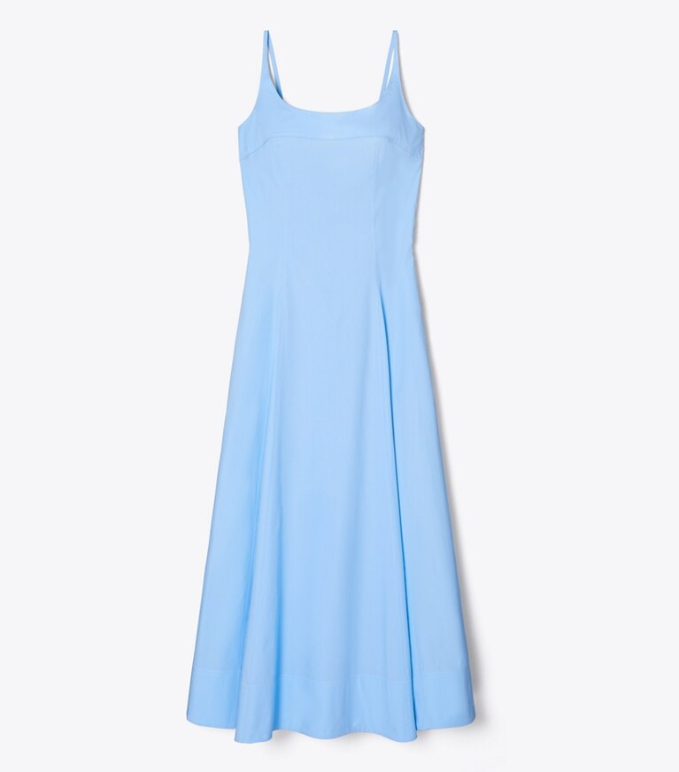 Tory Burch diseñador vestidos Vestido tipo Tank de poplín en Washed Sky frente
